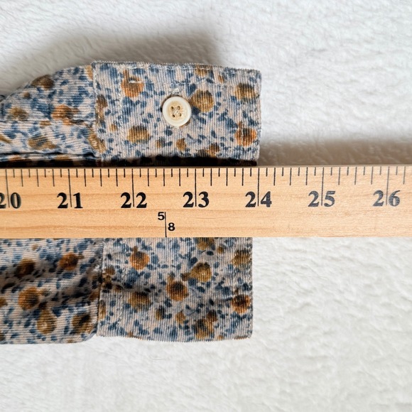 Orvis Womens Floral Corduroy Button Down Shirt Long Sleeve Size M Cotton Cottage - Picture 7 of 7
